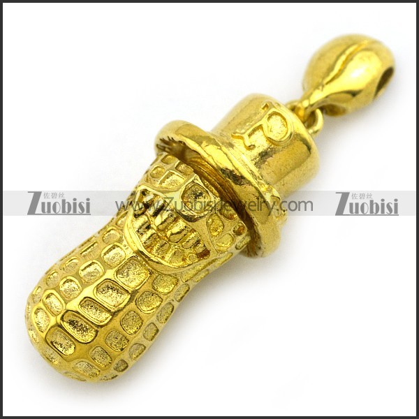 Shiny Gold Cooper Peanut Pendant p004438