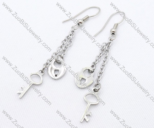 Key and Lock Stainless Steel earring - JE050143