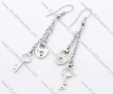 Key and Lock Stainless Steel earring - JE050143
