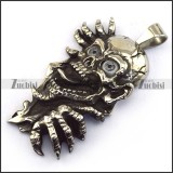 With gray eyes ghost stainless steel pendant p001613