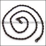 0.4CM Wide Twisted Rope Chain Neckalce in Black Finishing n001403