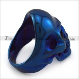 Blue Rhinestones Eyes Skull Ring in Blue Plating r004293