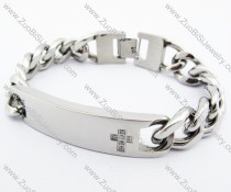 Stainless Steel CNC Cross Tag Bracelet - JB400020