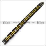 Black Outer Layers and Only One Yellow Layer Bicycle Chain Bracelet b005166