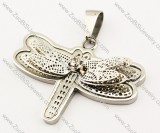 Silver Stainless Steel Butterfly Pendant with Clear Stone -JP140058