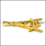 Golden Stainless Steel Masonic Pendant p004880