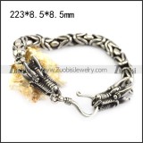 Stainless Steel Casting Chain Bracelet with Two Drogon Head Ends b006347