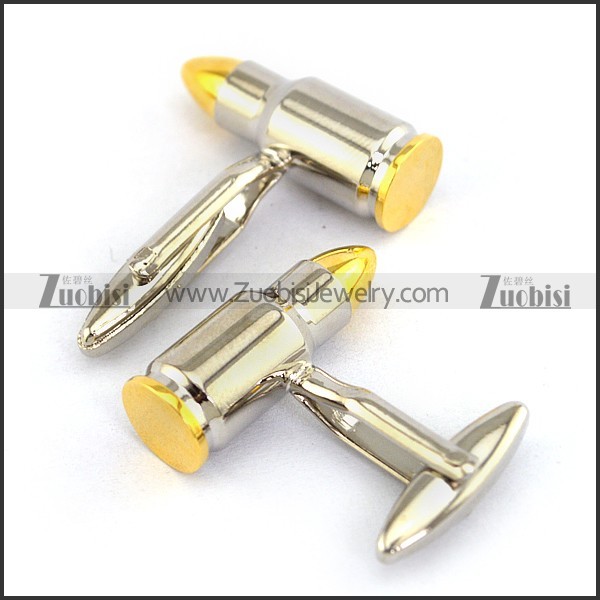 Gold Head of Cooper Bullet Cufflinks c000034