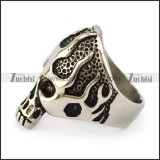 vintage flame fire skull ring for bikers r004821