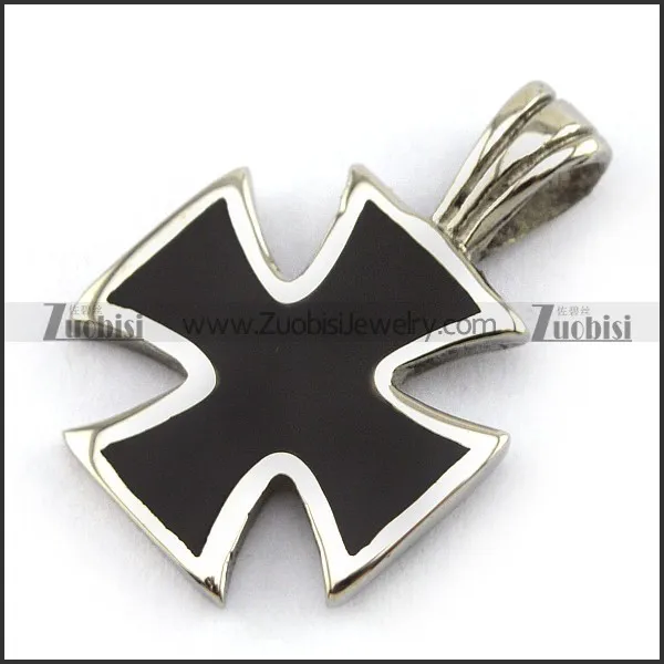 2.5CM Small Black Epoxy Cross Pendant with Solid Buckle p004018