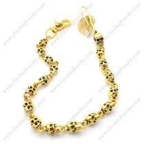 17 12MM Wide Gold Star Skull Wallet Chain with Dog Buckle y000013
