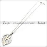 Stainless Steel Owl Necklace Chain with Rhinestones n001338