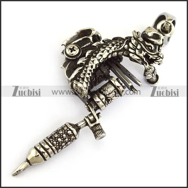 Dragon Tattoo Pendant in Stainless Steel p004467