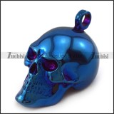 Big Blue Plating Skull Pendant p004724