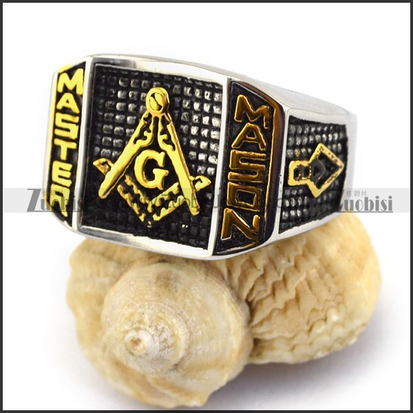 Gold Finished Masonic Ring r003610
