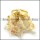Yellow Gold Plating Steel Butterfly Ring for Girls r004452