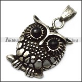 Owl Pendant with 2 Black Eyes p007087