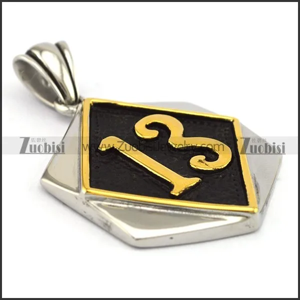 Big 13 Pendant with golden 13 p003057