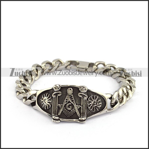 Stainless Steel Chain Masonic Bracelet b004859