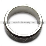 black roman numbers band spinner ring r005389