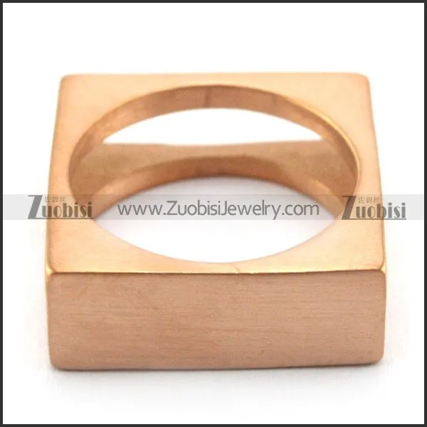 rose gold square stainless steel blank signet ring r004708