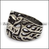 Lucky Ring in Stainless Steel to Bring you Luck -JR350250