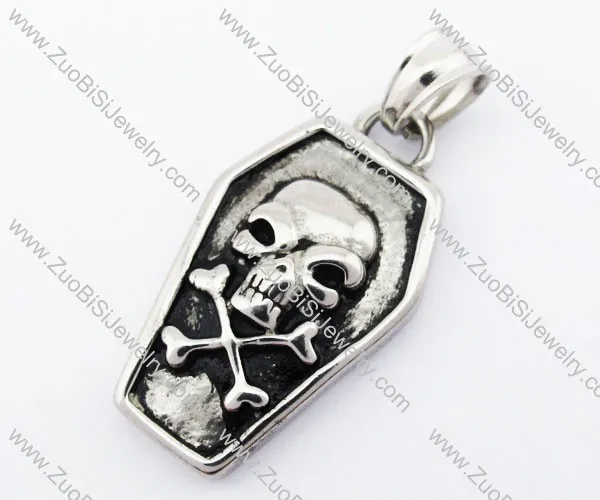 Stainless Steel Skull Coffin Pendant - JP420035
