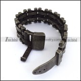 Antique Black Leather Bracelet for Mens b004328