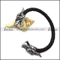 black real leather dragon bangle b007070