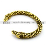 antique gold plated brass raven bangle b005504