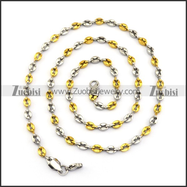 Gold and Silver Coffee Bean Chain for Wholesale n001809