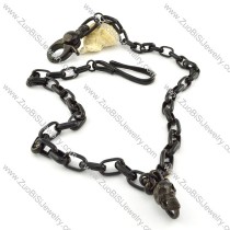 Black Stainless Steel Skull Jean Chain in MOQ of 3pcs -y000001