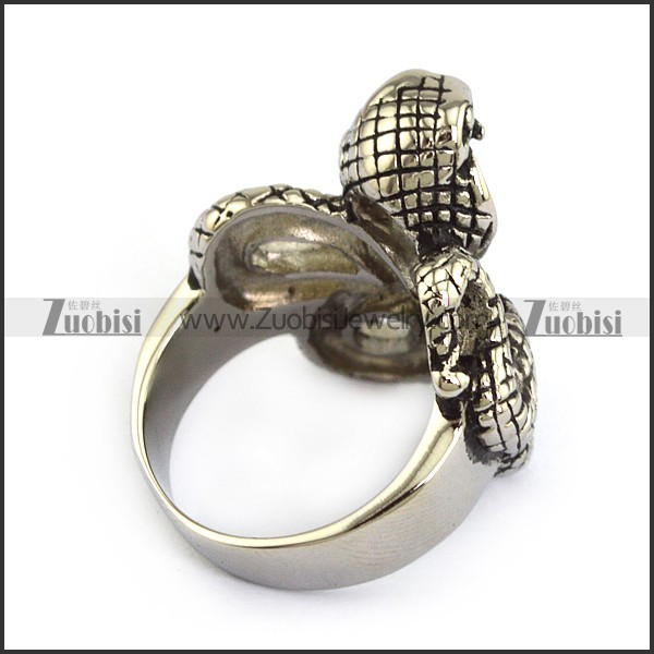 Rattlesnake Ring in Stainless Steel Metal -r000716