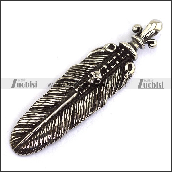 63mm Large Casting Feather Pendant p002046