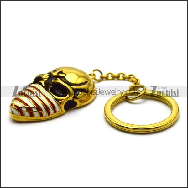 Golden Skull Head Key chain k000003