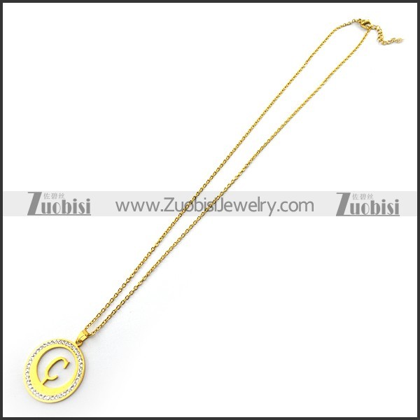C Aaphabet Pendant Chain in Gold Plating n001692