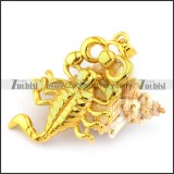 Steel Scorpion Pendant in Gold Tone p003335