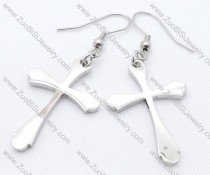 Shiny Cross Stainless Steel earring - JE050107