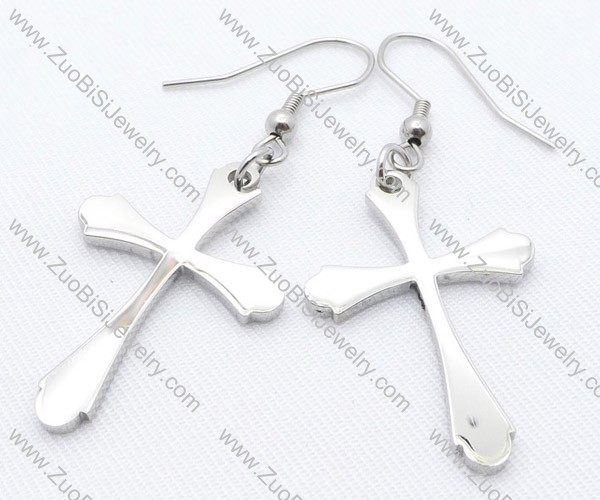 Shiny Cross Stainless Steel earring - JE050107