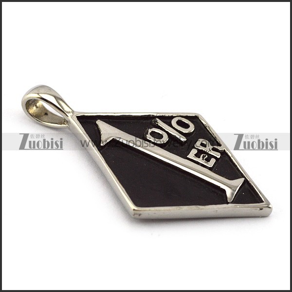 One Percent ER Diamond Shape Pendant for Unique Biker p004821