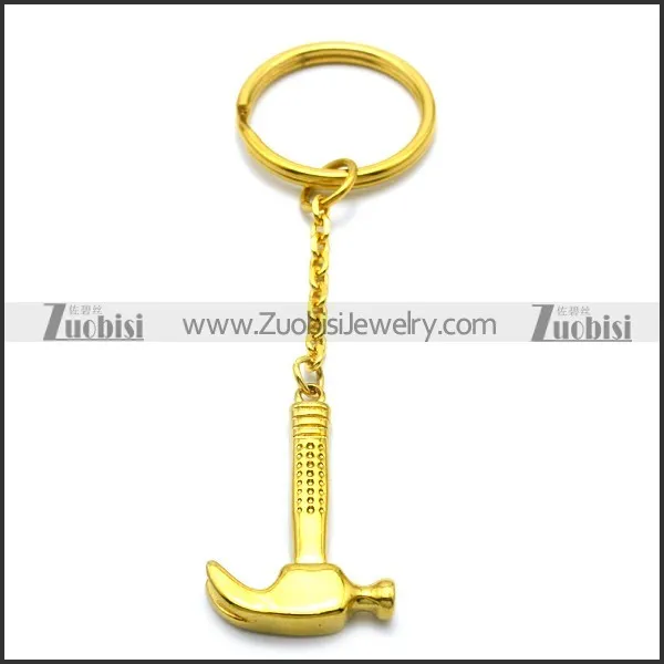 Gold Plating Hammer Key Chain k000026