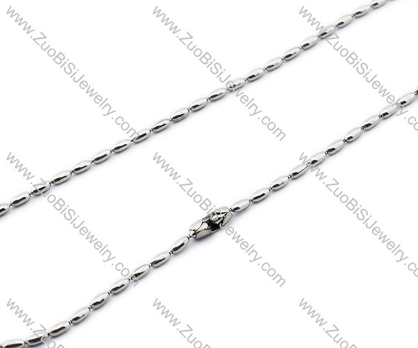 3mm wide Stainless Steel Meters shaped chain Necklace -JN150041