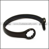black stainless steel casting spanner bangle b007008