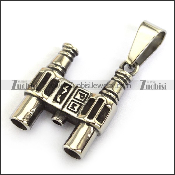 Stainless Steel Binoculars Pendant p004455