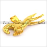 Gold Color Stainless Steel Horse Pendant p003371