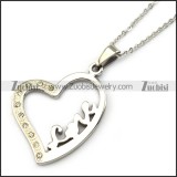 Stainless Steel LOVE Heart Charm Chain n001333