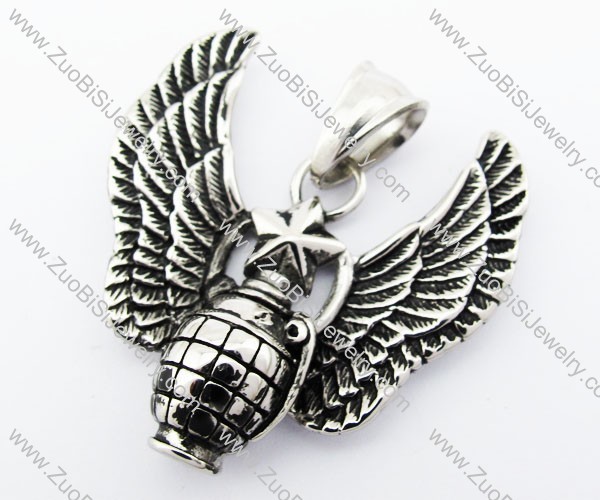 Stainless Steel Flying Antitank Grenade Pendant - JP420047