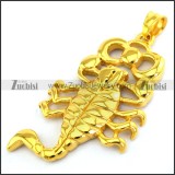 Steel Scorpion Pendant in Gold Tone p003335