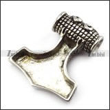 Antique Stainless Steel Thor Hammer Pendant p004898