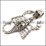 big stainless steel scorpion skull pendant p001594